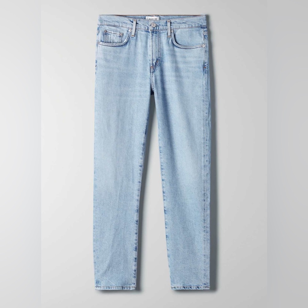 AGOLDE Toni Mid Rise Skinny in Daylight (Light Blue) Jeans